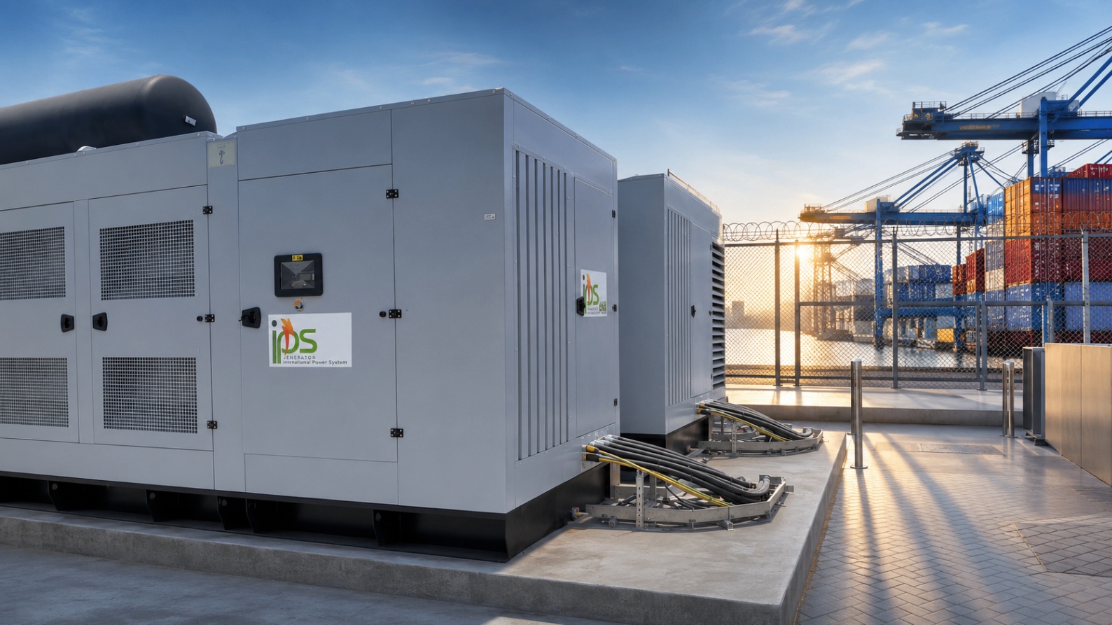 IPS generator installation at a port and logistics facility